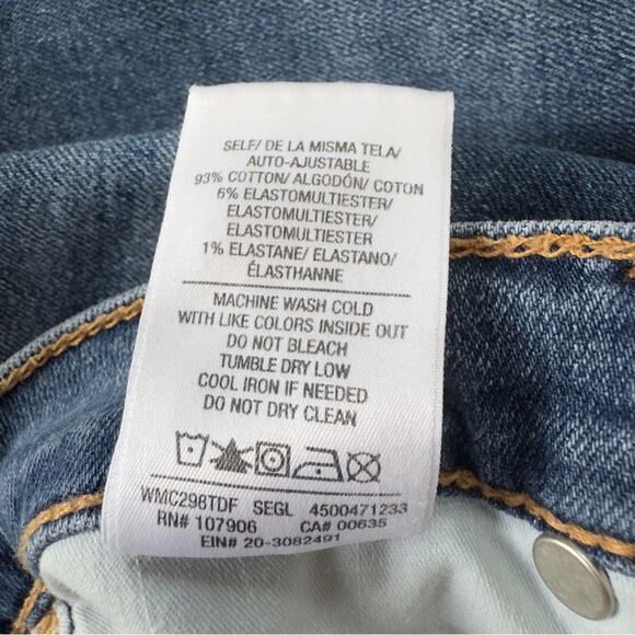 Hudson Nico Straight Jeans Blue Classic Denim distressed cotton blend stretch 27 - Picture 12 of 13